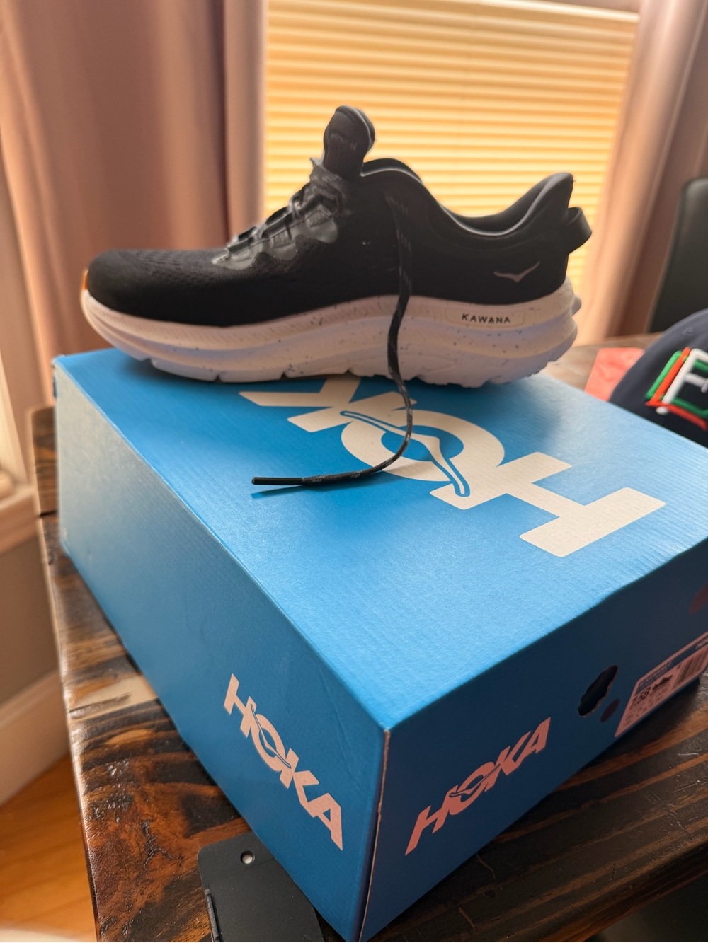 Hoka One One Kawana Women’s Black and White Sneakers
